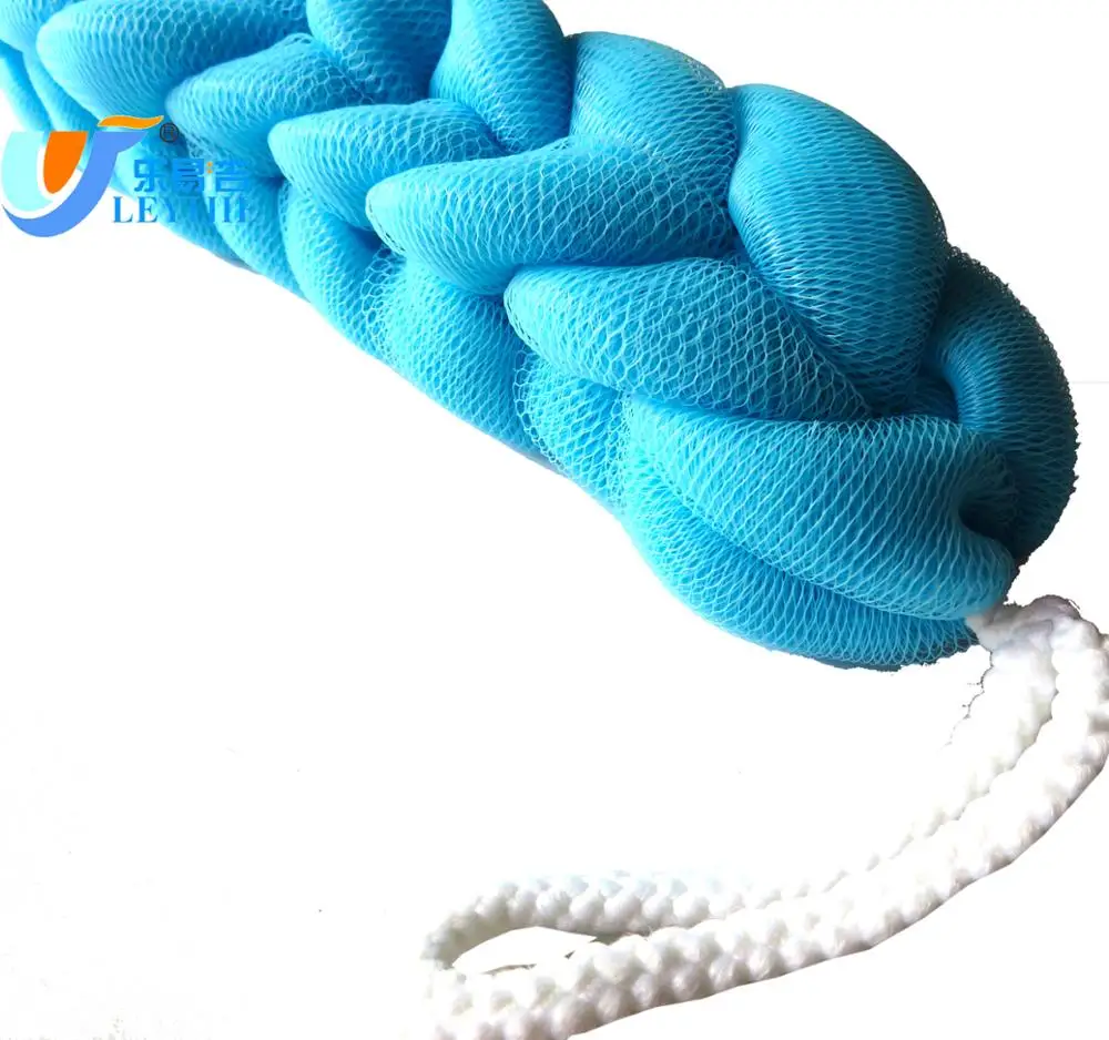 Hot Selling Customized Long Bath Back Pouf Sponge Mesh Bath Back Sponge