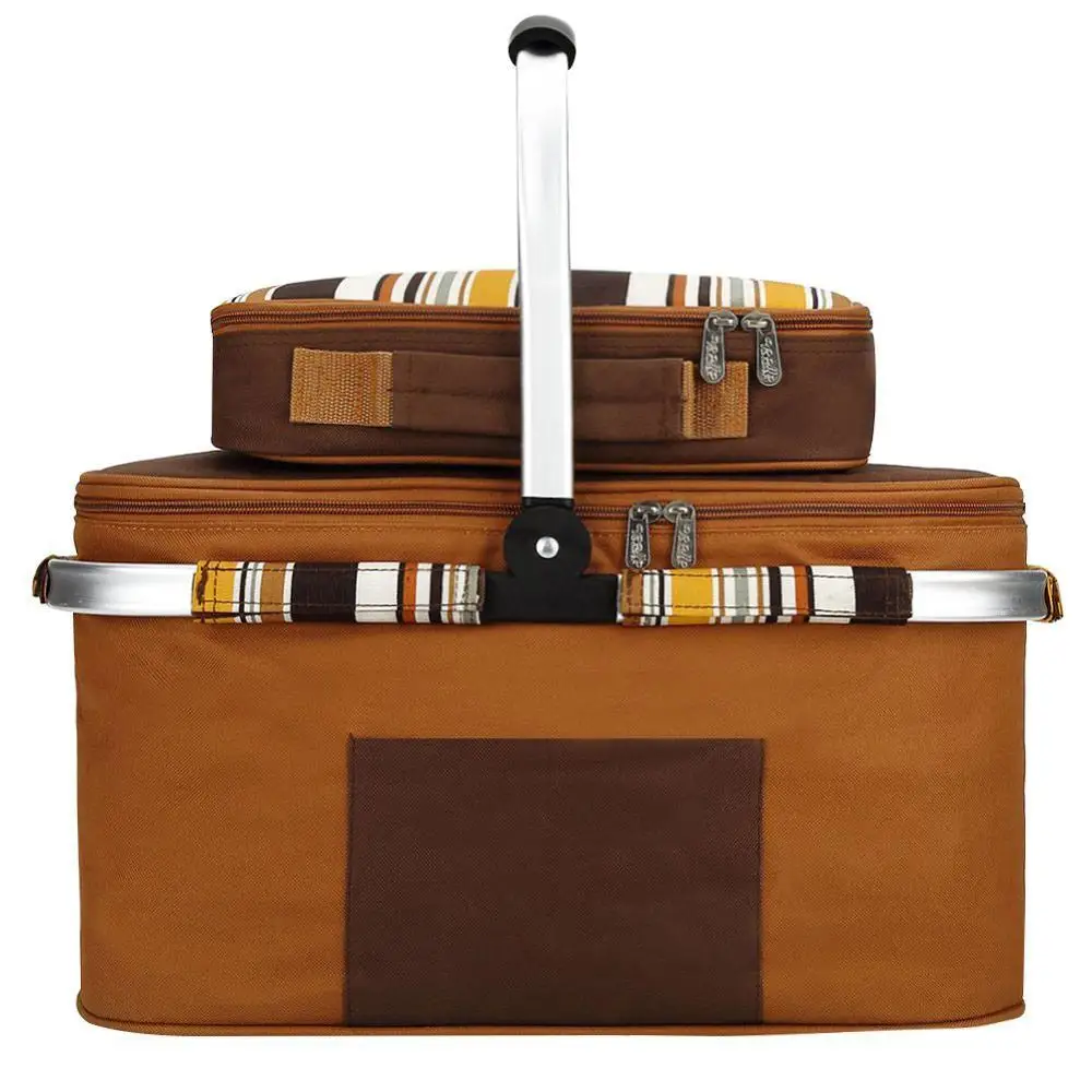 Disposable Insulated Picnic Basket With Bultery Set For 4 Buy Picnic