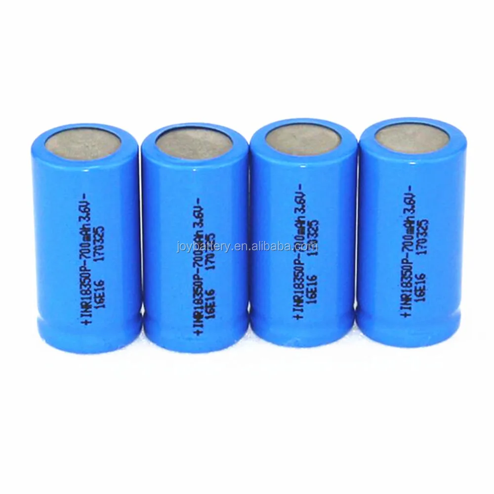 Inr18350 3.7v 700mah Rechargeable Lithium Ion Cylinder Battery High Rate 10c Discharge Cell