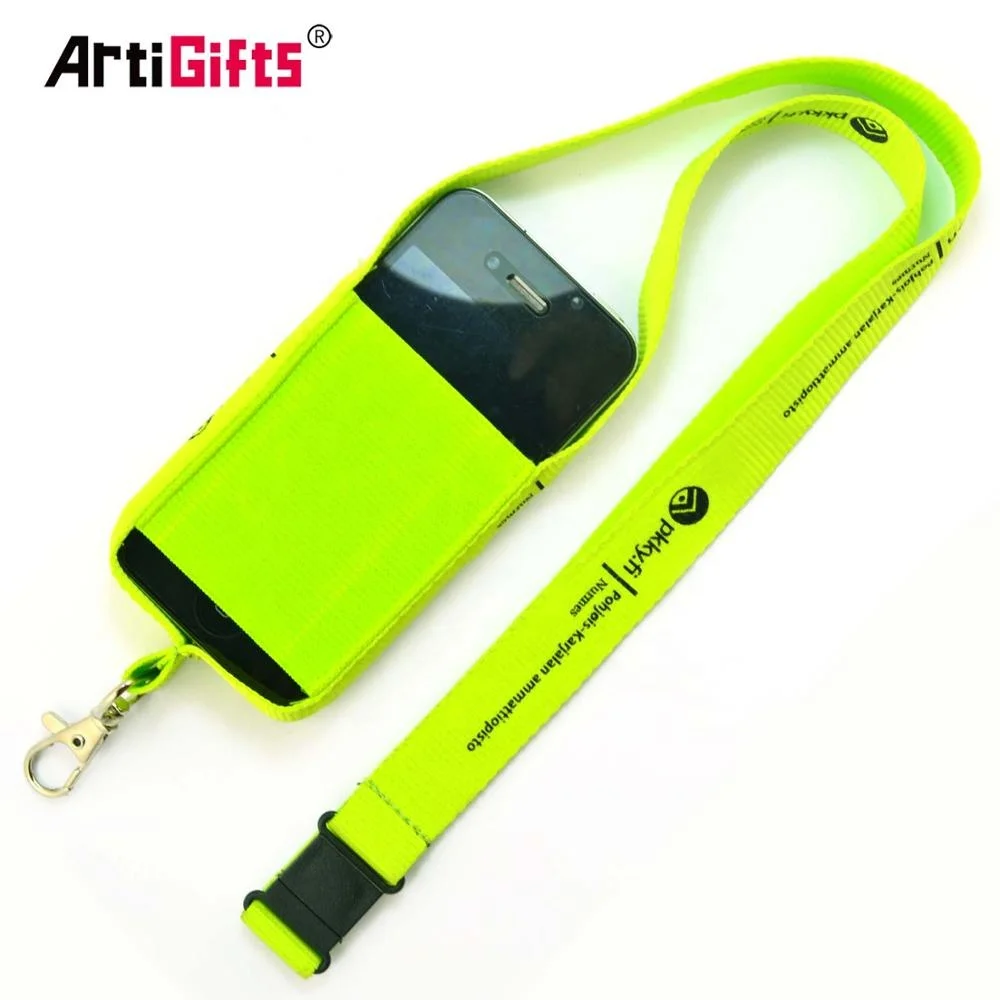 Wholesale Custom Design Cell Phone Smartphone Neck Strap With Pouch
