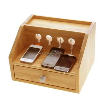 Gadgets Desktop Organiser Cable Tidy With A Drawer Holes For