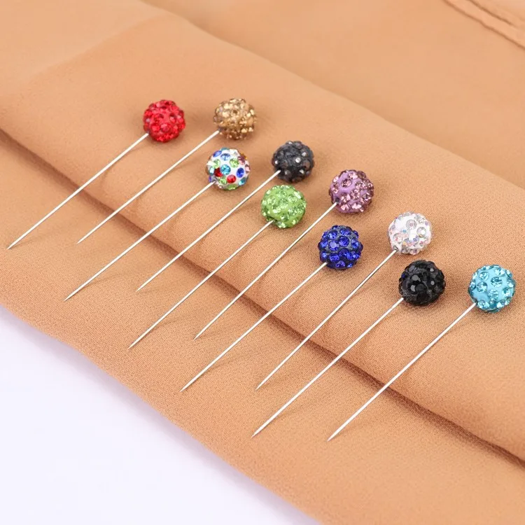 Crystal Ball Fashion Straight Safety Hijab Pins Buy Unique Hijab Pinsvintage Hijab Pinsstick 3574