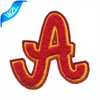 Red letter chenille patch/ custom letter embroidery patch/ wholesale clothes patches