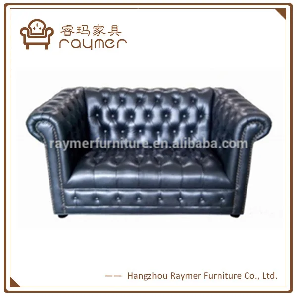 Vintage Model Dark Blue Chesterfield Oned Sofa Leather Loveseat