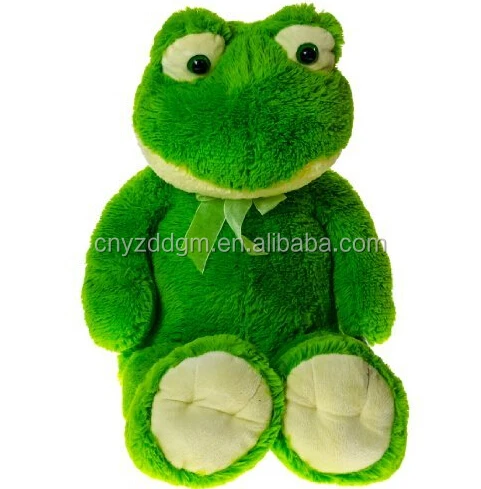 green stuffed frog toy