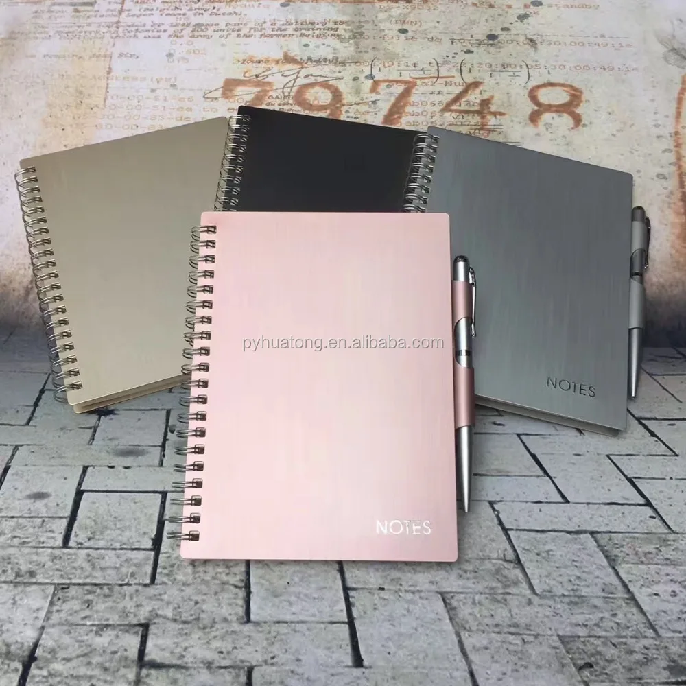 A5 Aluminium Metal Cover Spiral Notebook Diary Journals Organizer