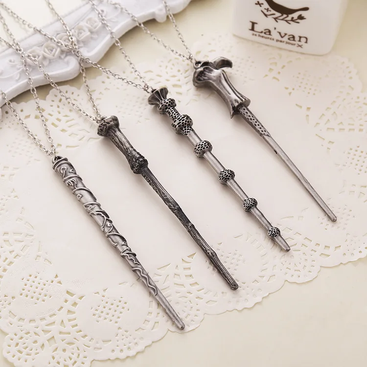 The new factory direct supply Hermione Dumbledore Harry magic wand magic wand alloy necklace key chain maxi necklace vintage