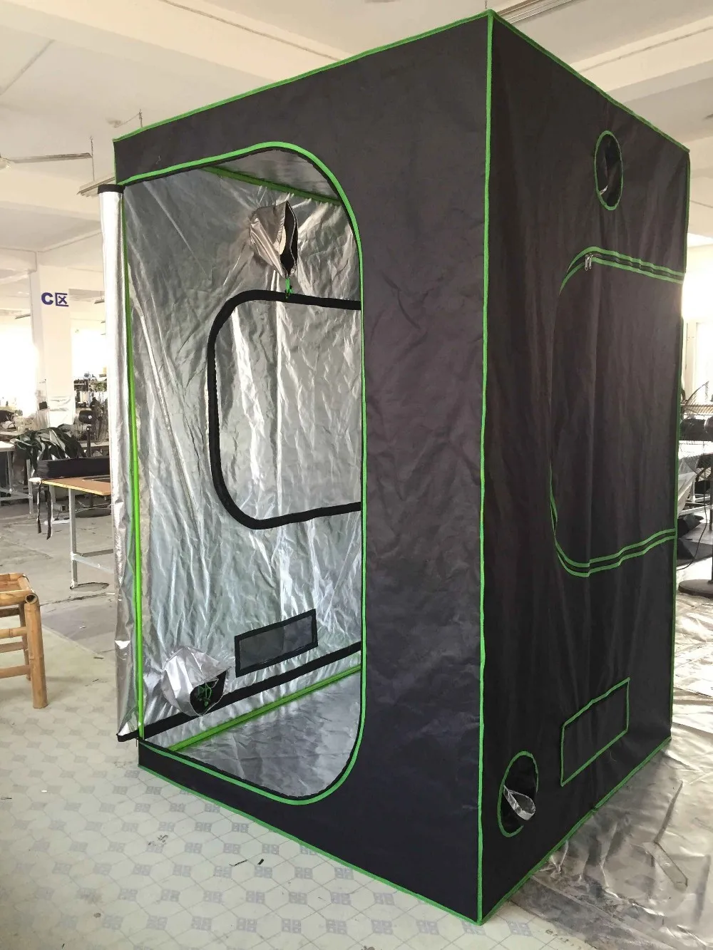 Silver Reflective Thick Mylar Fabric Complete Grow Tent Kit