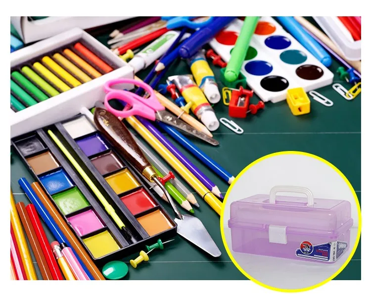 3layer Plastic Storage Box Multipurpose Organizer Container Art Tool Case For Hair Craft Sewing