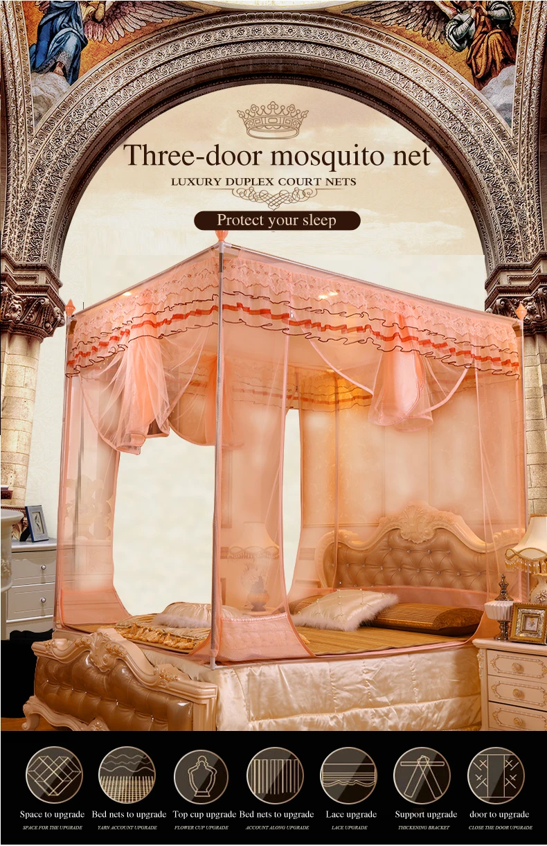 Long lasting durable lace design u shape home indoor family environmental friendly mosquito bed net