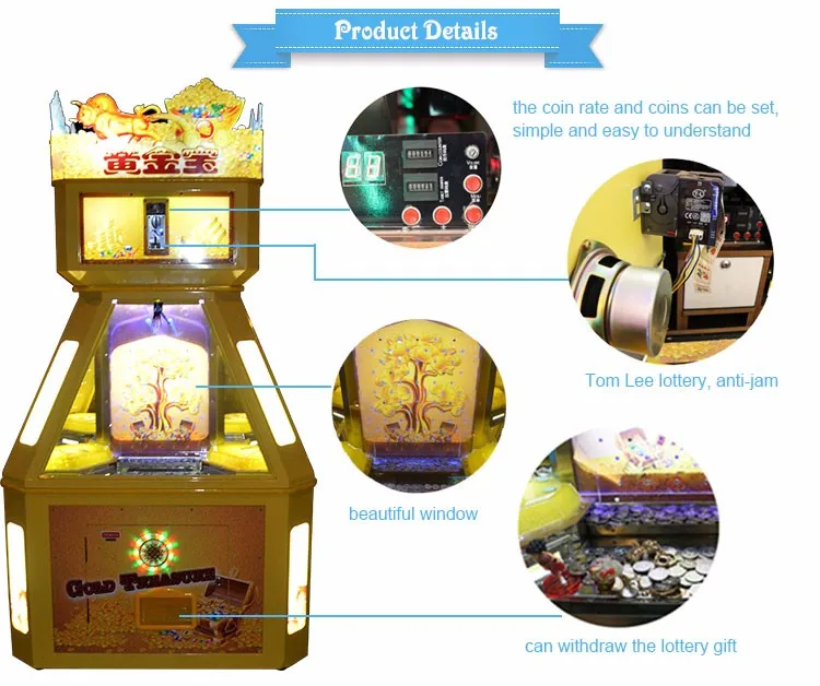 prize gold treasure tree push coin Operated lottery ticket Games