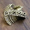2mm laser cut wood words Antlers and merry words Christmas decorations Gift Tag Embellishments wf118