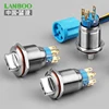 LANBOO 19mm 12v Metal push button switch 2 position /3 position push button switch knob lock switch