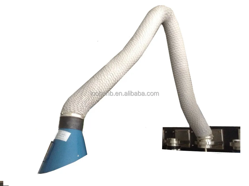 
Slide rail guided flexible extraction arm/car exhaust fume suction arm 