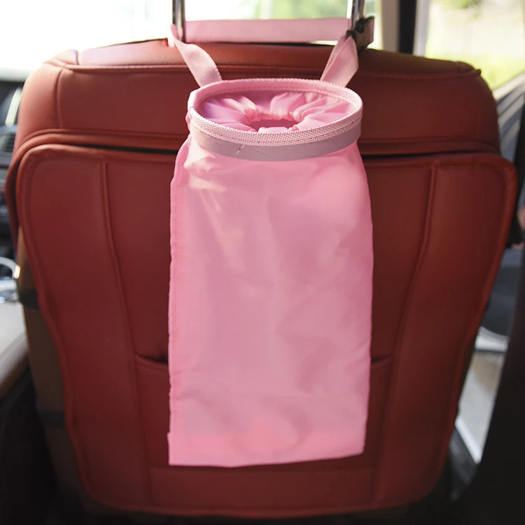 Car interior washable oxford hanging back seat garbage bag organizer for car