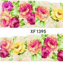 1sheets New Cheap Flower Mix Colors Charm Nail Art Water Transfer Sticker for nails tips Decorations Manicure Tools XF1395