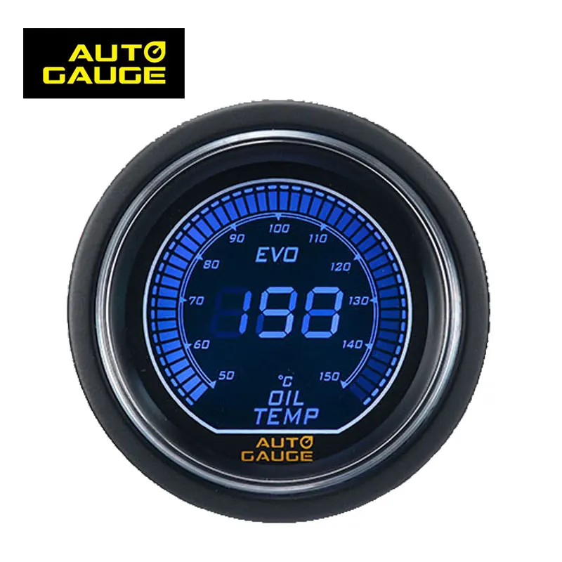 2 1//16/" Digital Fuel Temperature Gauge Blue LEDs Black Bezel Lifetime Warranty