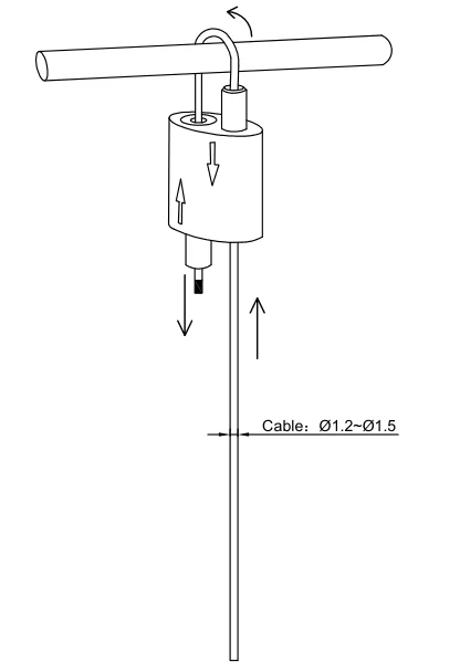 Double Side End Exit Cable Looping Gripper with 15*15*8.5MM Size and 100N Break Load for 0.8-1.0MM Wire Rope
