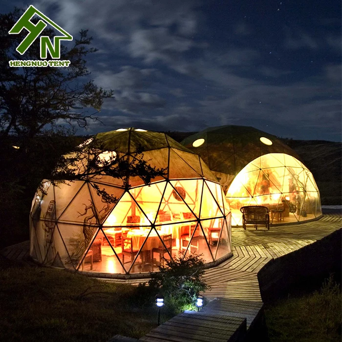 2022 Outdoor New Design Prefab Geodesic Dome Tent Camping Yurt For Sale