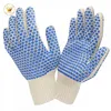 Queen Industry Hot sell blue pvc dotted poly cotton knitted work gloves for workers poly cotton knitted