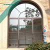 Aluminium wood grill design arch window