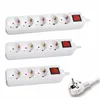 European Germany type 4 gang power extension socket with switch