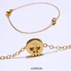 Wholesale custom 18k gold color plated metal thin chain north skull bracelet for wrist