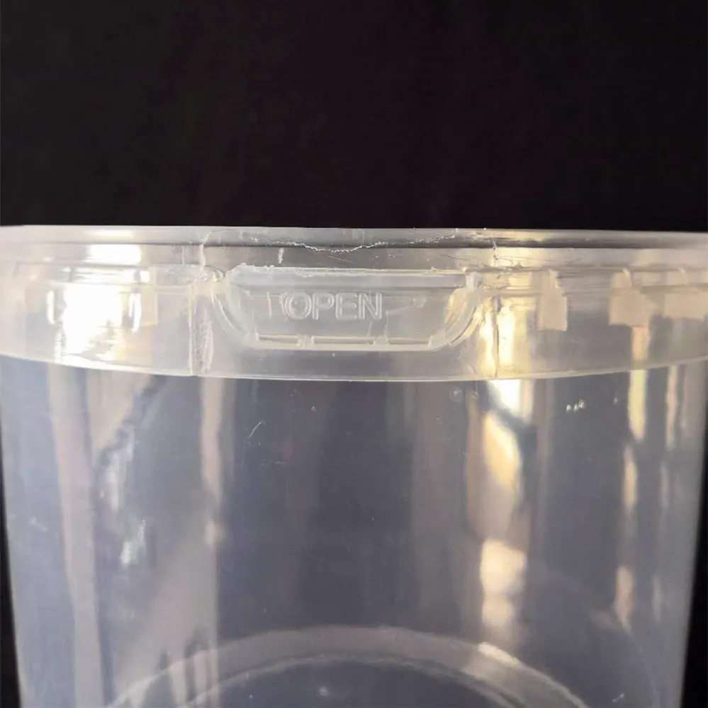 1500ml Plastic Tub Transparent Plastic Packaging Bucket 1.5 Litre Clear
