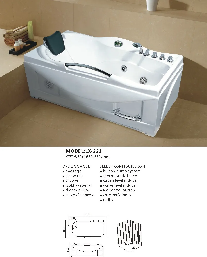 Lx-221 High Quality Portable Lowes Walk In Bathtub With Shower - Buy