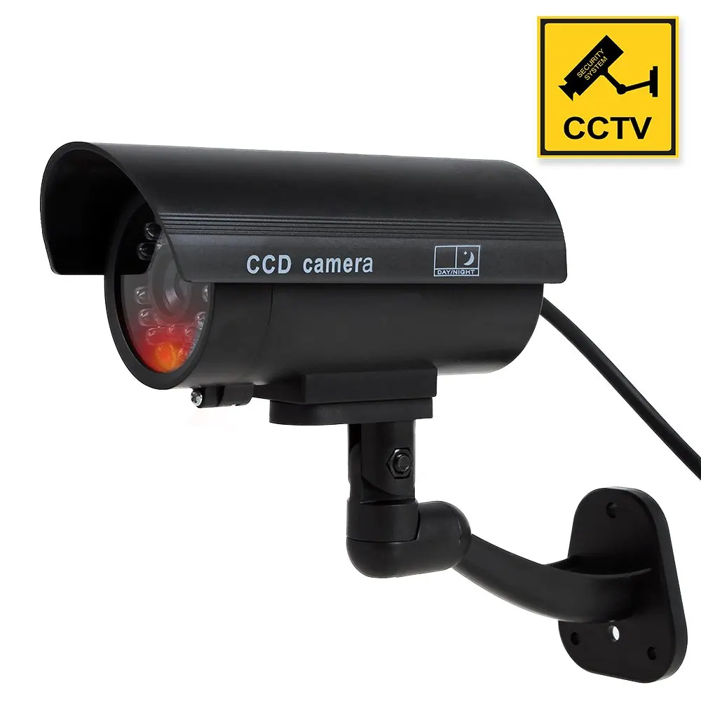 Get Quotations · Dummy Camera, Fake Simulated Security Cameras Built in Light LEDs Flashing for Outdoor or Indoor