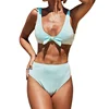 2019 Bathing Suits Bow Tie Bikini Set Removeable Padded striped Swimwear Womens