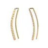 High Quality European Fashion S925 Sterling Silver 14K Rolled Gold Handmade U Shape Hammered Gold Earrings