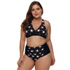 V-neck Bikini Print Cross Sling High Waist Triangle Plus Size Split Bikini Set Tribal Sport Sexy Swimsuit for Women