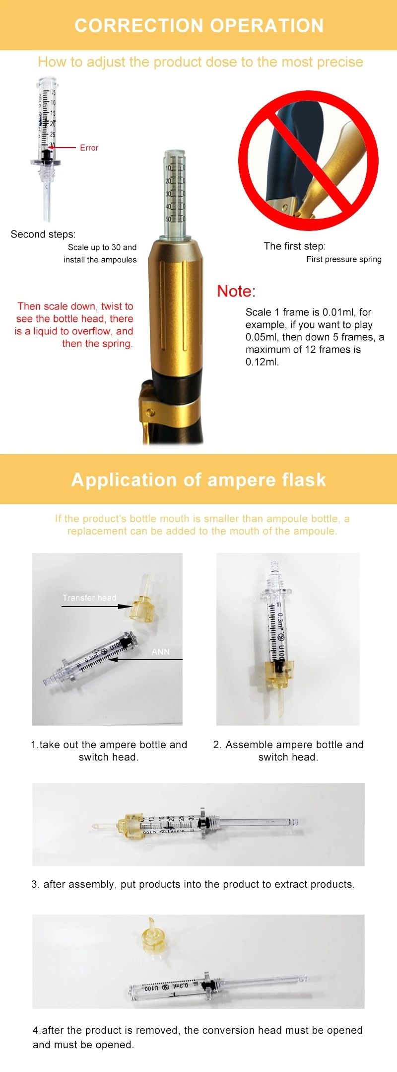 2019 top sale Needle Free Injector 24k gold hyaluronic pen with OEM Services