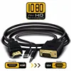 1.8 M 6FT hdmi to vga cable High Quality HDMI male to VGA male with 3.5mm stereo Audio cable and usb Power cable adapter