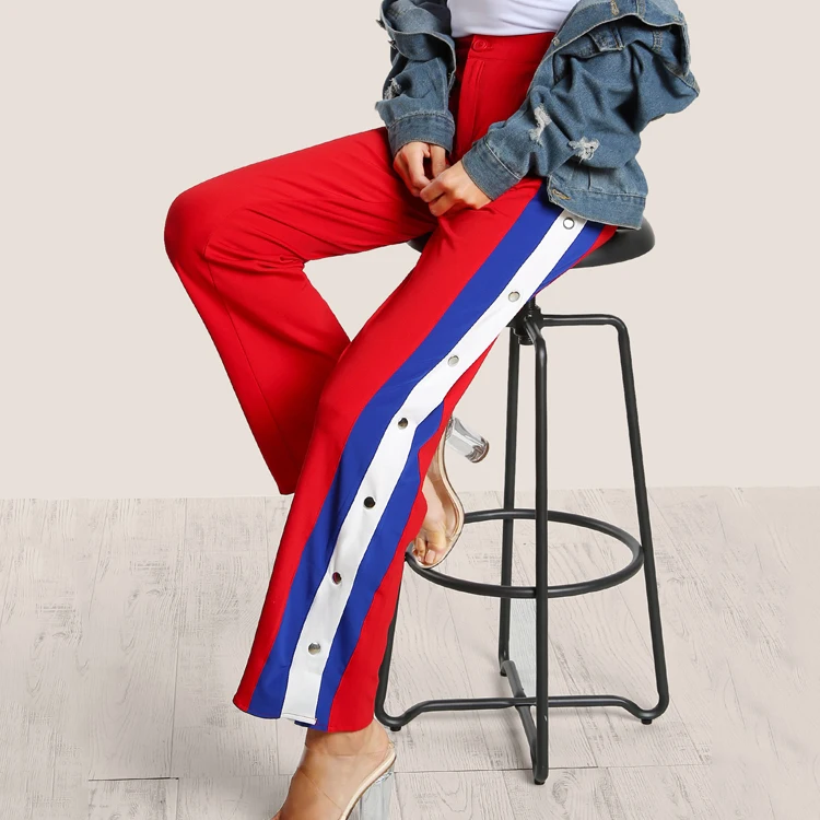 striped track pants womens