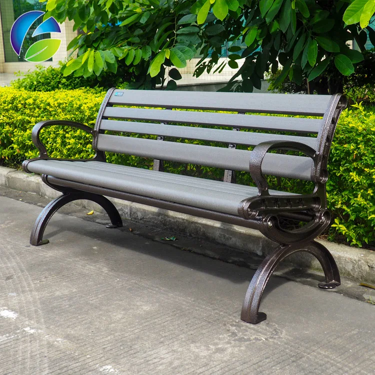 Recycled Plastic&Steel Outdoor Garden Seat Bench Park Playground Patio Furniture 