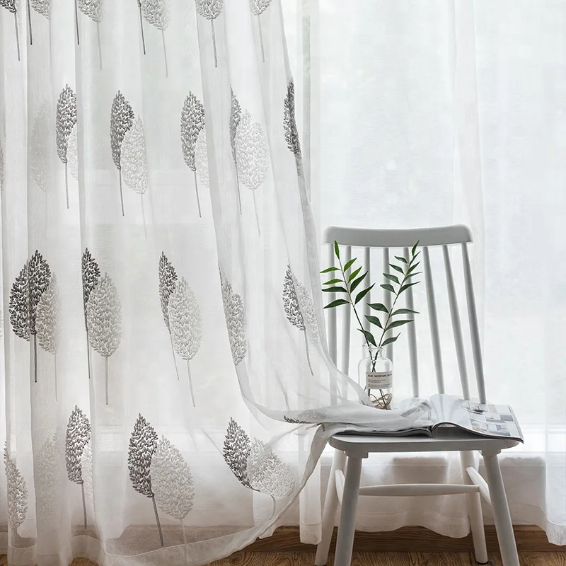 gray voile curtains