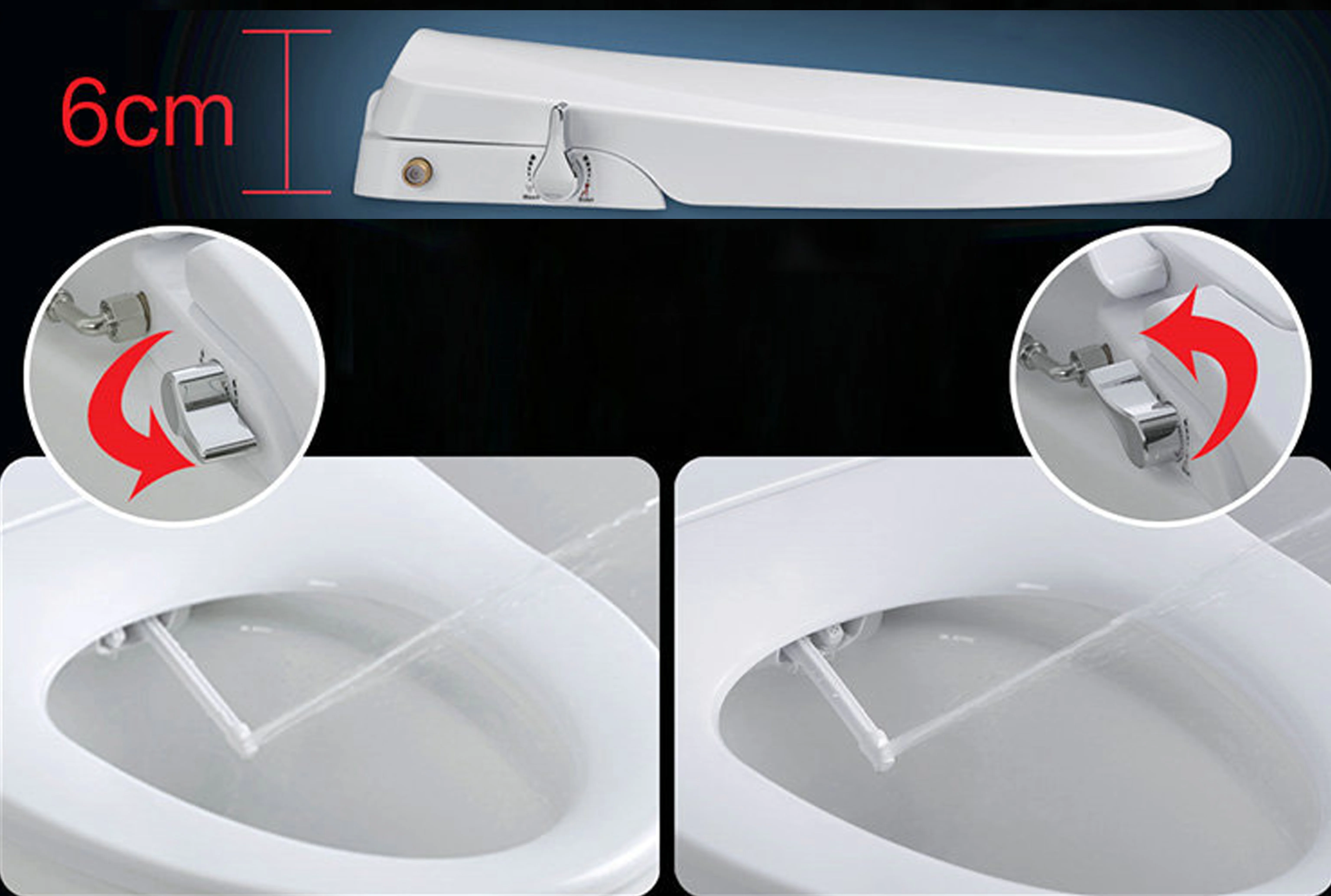 Bidet Toilet Seat With Builtin Bidet Water Spray Nozzles Chinese Wc
