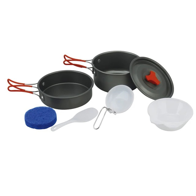 Camping cookware pans and portable camping aluminum cookware C18-APG1018
