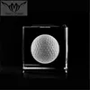 Small Crystal 3D Laser Golf Ball Cube For Sports Team Holiday Gifts