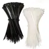 BAOTENG 100 Pieces 0.3 Inch Width Heavy Duty Ultra Strong Plastic Tensile Strength Wraps Black White Nylon Cable Zip Ties