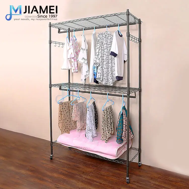 Rolling 3 Tiers Clothing Shelving (JCL184880)