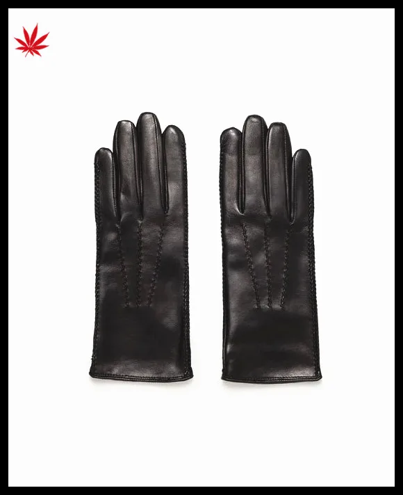 Women's winter warm Driving touch screen Soft genuine Leather Gloves