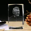 Clear Blank Crystal Glass Cube With RGB LED Light/3d laser engrave crystal glass block crystal blank cube