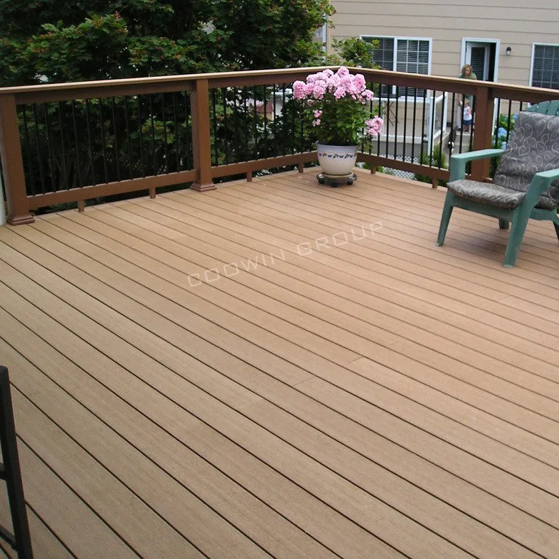 Outdoor Wpc Deck Coffee Color Laminate Flooring Waterproof Composite