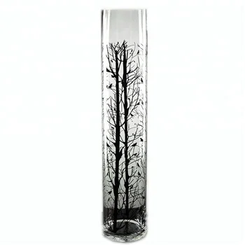 Wholesale Tall Cylinder Clear Crystal Vase Glass Vase For Home