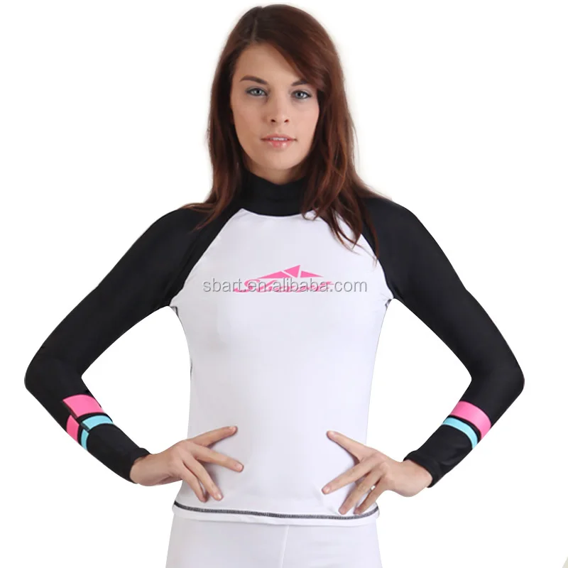 Sbart Women Long Sleeve Rash Vest UPF 50+ Swim Shirt Chlorine Resistant Rashie Women Quick Dry Surfing Rash Guard