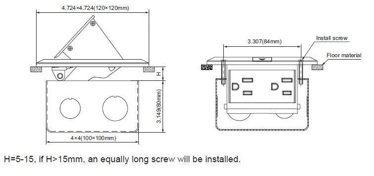 Cuadrado Pop-up Planteó Tomas Eléctricas Caja De Suelo - Buy Product on
