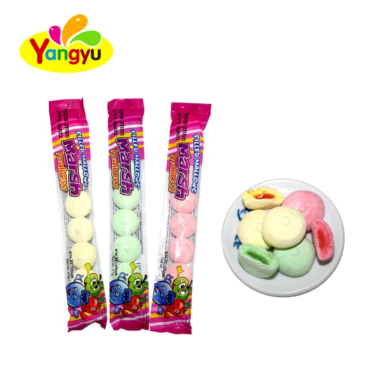 Halal Round Strawberry Jelly Filled Marshmallow Sales Buy Jelly